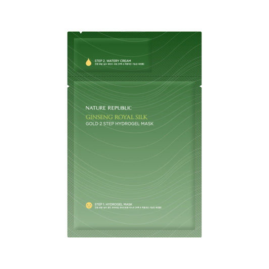 Mască anti-rid Ginseng Royal Silk Gold 2 Step Hydrogel Mask, Nature Republic