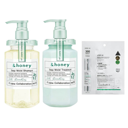 Set Șampon și Tratament pentru păr &honey x Mască în 2 pași Reedle Shot 300 VT, 440 ml & 445 ml