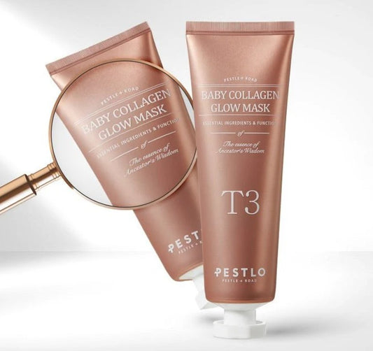 Mască peel-off pentru glass skin T3 Baby Collagen Glow Mask, PESTLO, 70 ml