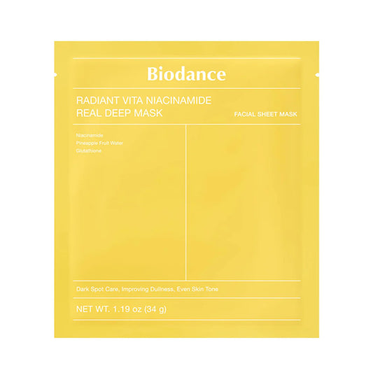Mască Facială Biodance Radiant Vita Niacinamide – Uniformizare Ten & Strălucire Naturală