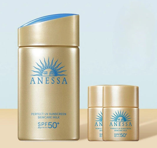 Cremă cu protecție solară Set Anessa Perfect UV Sunscreen Skincare Milk SPF 50+PA++++, SHISEIDO 60 ml și 2 x 6 ml